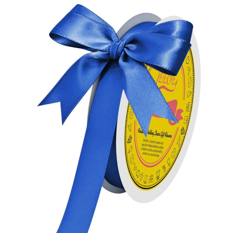 LEEQE Double Face Royal Blue Satin Ribbon 5/8 inch X 50 Yards Polyester Royal Blue Ribbon for Gift Wrapping Very Suitable for Weddings Party Invitation Decorations and More - Image 3